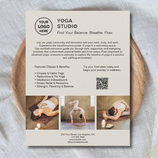 Yoga Instructor Teacher Promoter Business Flyer