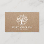 Yoga Instructor Tree of Life Rustic Kraft Visitenkarte (Vorderseite)