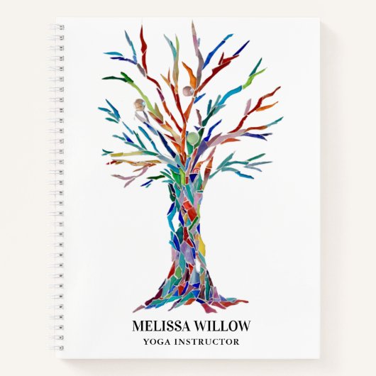 Yoga Instructor Tree of Life Spiral Notebook Notizblock (Vorderseite)