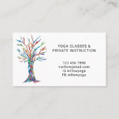Yoga Instructor Tree of Life Visitenkarte (Rückseite)