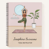 Yoga Instructor Tree Pose Workout Girl Individuell Notizblock (Vorderseite)
