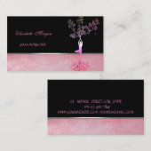 Yoga Instructor Tree Women Silhouette Visitenkarte (Vorne/Hinten)
