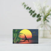 Yoga Instructor Tropical Sunset Palm Trees Aloha Visitenkarte (Stehend Vorderseite)