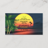 Yoga Instructor Tropical Sunset Palm Trees Aloha Visitenkarte (Rückseite)