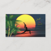 Yoga Instructor Tropical Sunset Palm Trees Aloha Visitenkarte (Vorderseite)