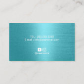 Yoga Instructor Turquoise Gold Mandala Blume Visitenkarte (Rückseite)