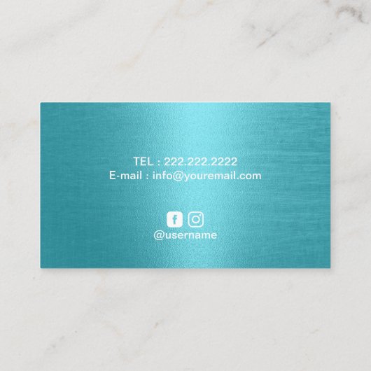 Yoga Instructor Turquoise Gold Mandala Blume Visitenkarte (Rückseite)