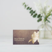Yoga Instructor Vintag Gold Lotus Blume Visitenkarte (Stehend Vorderseite)