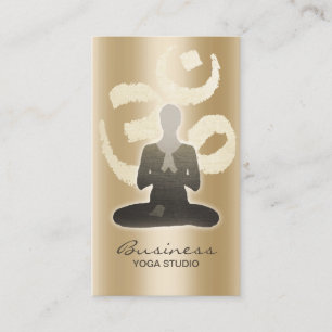 Yoga Instructor Vintag Gold Om Symbol Namaste Visitenkarte