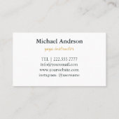 Yoga Instructor Vintag Style Visitenkarte (Rückseite)