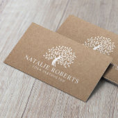 Yoga Instructor Vintag Tree Logo Rustic Kraft Visitenkarte
