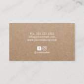 Yoga Instructor Vintag Tree Logo Rustic Kraft Visitenkarte (Rückseite)