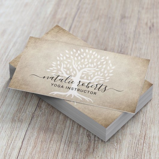 Yoga Instructor Vintag Tree Wellness Wellness-Cent Visitenkarte