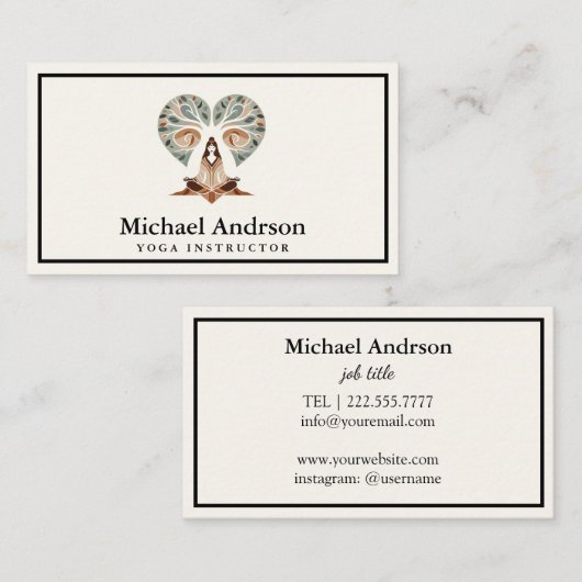 Yoga Instructor Visitenkarte (Vorne/Hinten)