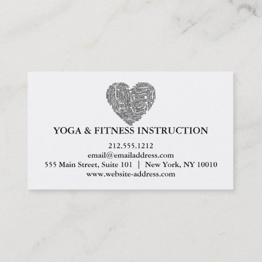 Yoga Instructor Visitenkarte (Rückseite)