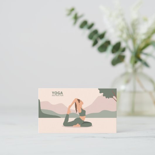 Yoga Instructor Visitenkarte (Stehend Vorderseite)