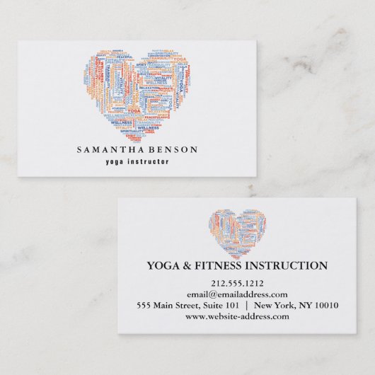 Yoga Instructor Visitenkarte (Vorne/Hinten)