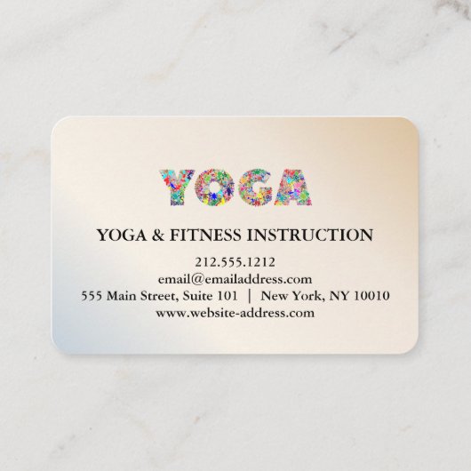 Yoga Instructor Visitenkarte (Rückseite)