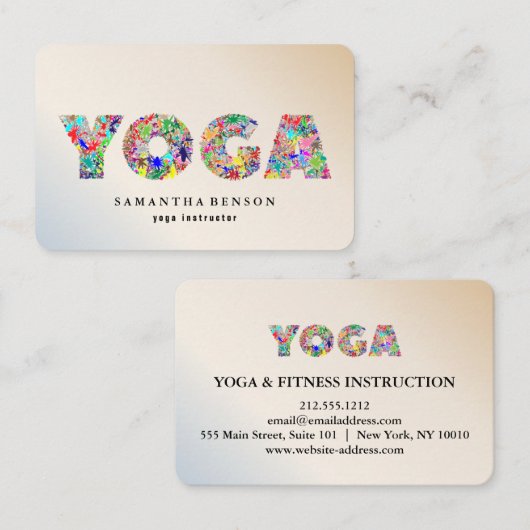 Yoga Instructor Visitenkarte (Vorne/Hinten)