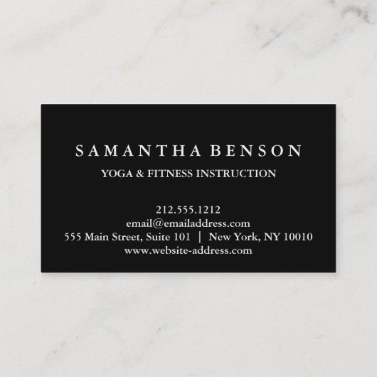 Yoga Instructor Visitenkarte (Rückseite)