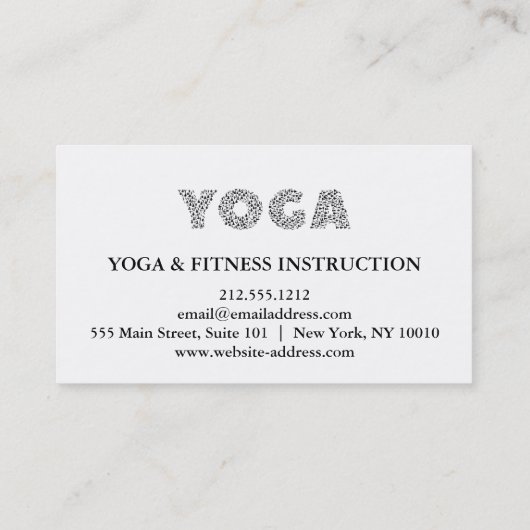 Yoga Instructor Visitenkarte (Rückseite)