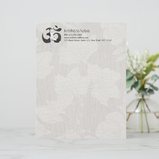 YOGA Instructor Wasserfarbe Meditation Pose Om Sig Briefbogen (Stehend Vorderseite)