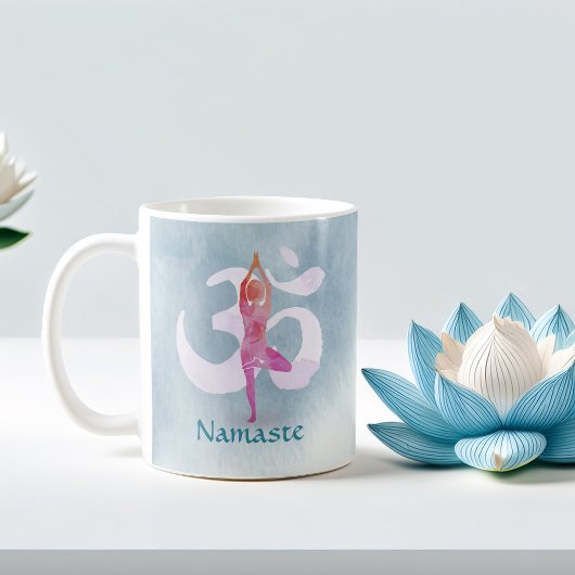 YOGA Instructor Wasserfarbe Meditation Pose Om Sig Kaffeetasse