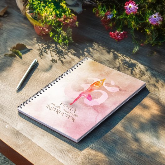 YOGA Instructor Wasserfarbe Meditation Pose Om Sig Notizblock