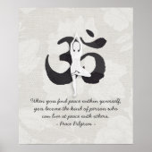 YOGA Instructor Wasserfarbe Meditation Pose Om Sig Poster (Vorne)