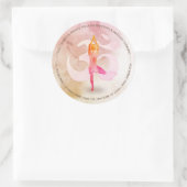 YOGA Instructor Wasserfarbe Meditation Pose Om Sig Runder Aufkleber (Tasche)
