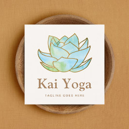 Yoga Instructor Watercolor Lotus Blume Floral Quadratische Visitenkarte