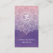Yoga Instructor Watercolor Lotus Mandala Namaste Visitenkarte (Vorderseite)