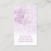 Yoga Instructor Watercolor Lotus Mandala Namaste Visitenkarte (Rückseite)