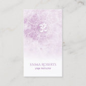 Yoga Instructor Watercolor Lotus Mandala Namaste Visitenkarte (Vorderseite)