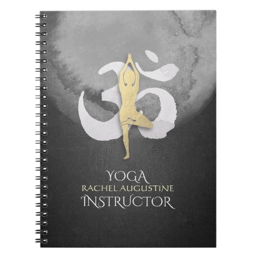 Yoga Instructor Watercolor Mediation Pose OM Signa Notizblock (Vorderseite)