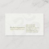 Yoga Instructor White Gold Meditation Pose ZEN OM Visitenkarte (Rückseite)