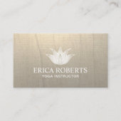 Yoga Instructor White Lotus Logo Vintag Visitenkarte (Vorderseite)