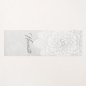 YOGA Instructor White & Silver Mandala OM Symbol Yogamatte (Vorderseite (Horizontal))
