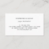 Yoga Instructor Wildblume Business Card Visitenkarte (Rückseite)