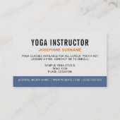 Yoga Instructor Woman Downward-Looking Pose Visitenkarte (Rückseite)