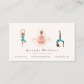 Yoga Instructor Women Yoga Pose Light Pink Visitenkarte (Rückseite)
