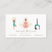 Yoga Instructor Women Yoga Pose Light Tan Visitenkarte (Rückseite)