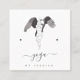 Yoga Instructor Yogi & Eagle Pose Sparkle Elegante Quadratische Visitenkarte