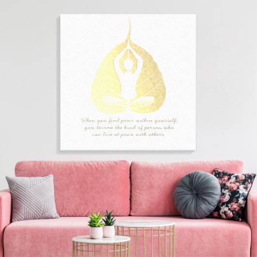 Yoga Instructor Zitat Meditation Pose Bodhi Leaf C Leinwanddruck (Insitu (Wohnzimmer))
