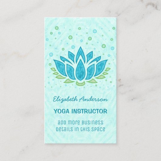 Yoga-Instruktor| Blue Lotus Blume Zen Meditation Visitenkarte (Vorderseite)