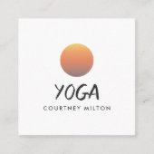 Yoga-Instruktor für Minimalistisches Gelbes Kreisl Quadratische Visitenkarte (Vorderseite)