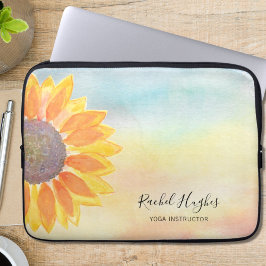 Yoga-Instruktor für personalisiertes Blumenwasser Laptopschutzhülle