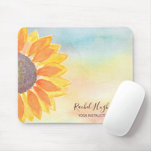 Yoga-Instruktor für Sonnenblumen Mousepad (Mit Mouse)