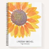 Yoga-Instruktor für Sonnenblumen personalisieren Notizblock (Vorderseite)