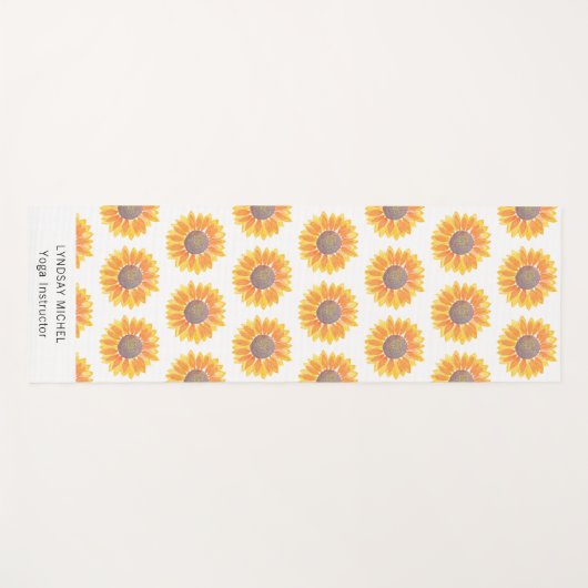 Yoga-Instruktor für Sonnenblumen Yogamatte (Vorderseite (Horizontal))